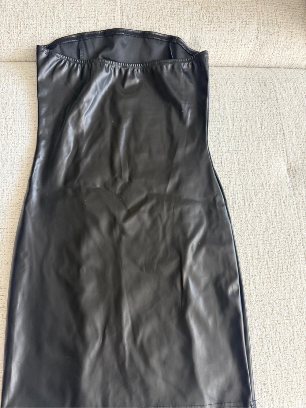 Black Faux Leather Pencil Skirt